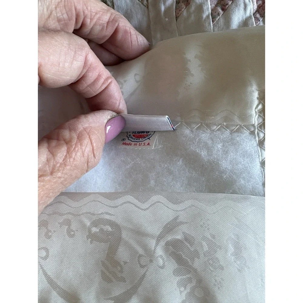 Vintage Quiltex Acrylic White Baby Blanket Satin Lace Trim ducks USA‎ 35x50 NOS